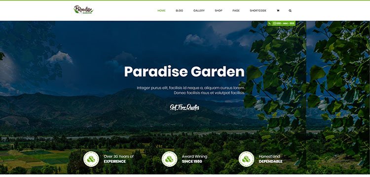 QParadise - Gardening and Landscaping WordPress Theme