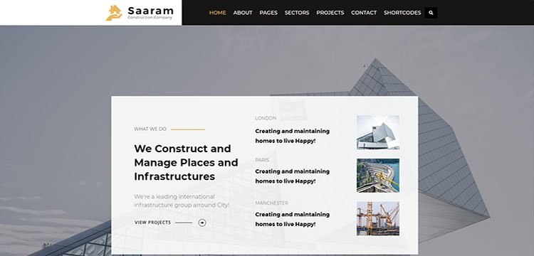 Saaram Construction - Builder, Construction WordPress Theme