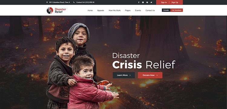 Disaster Relief A Charity WordPress Theme With Fund Raising and Events