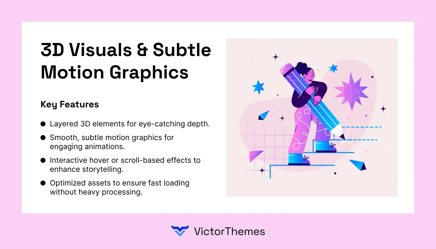 3D Visuals & Subtle Motion Graphics